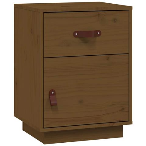 Comodino Miele 40x34x55 Cm In Legno Massello Di Pino - Foto 2