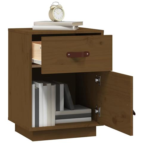 Comodino Miele 40x34x55 Cm In Legno Massello Di Pino - Foto 11
