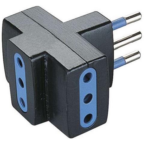 Tr-5943 Presa Multipla Adattatore Con Spina 10a + 3 Prese 10a Black - Foto 1