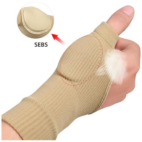 Guanti Compressivi Con Supporto Per Polso E Pollice 1 Paio Beige - Foto 6