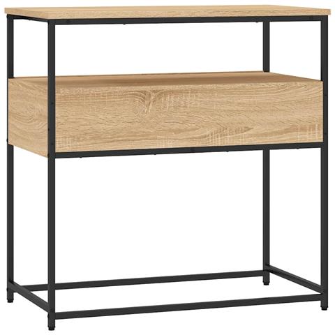 Tavolino Consolle Rovere Sonoma 75x40x75cm In Legno Multistrato - Foto 2