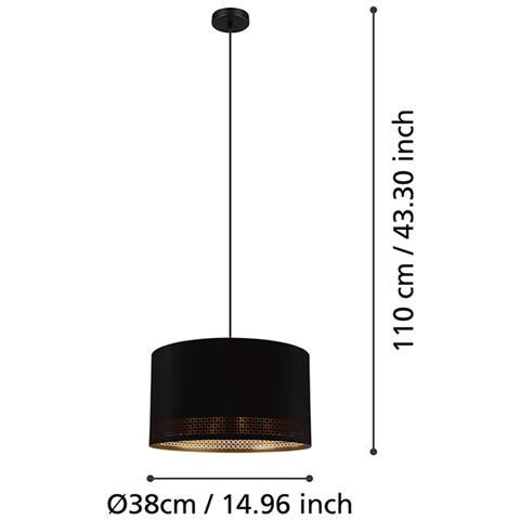 Lampadario Moderno Esteperra 1 Luce Acciaio Nero - Foto 2