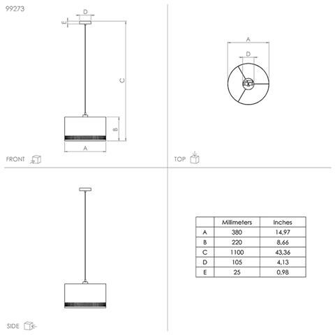 Lampadario Moderno Esteperra 1 Luce Acciaio Nero - Foto 3