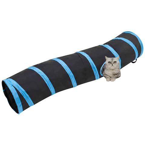 Tunnel Per Gatti A S Nero E Blu 122 Cm Poliestere - Foto 6