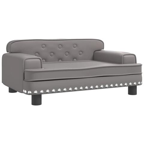 Divano Per Bambini Grigio 70x45x30 Cm In Similpelle - Foto 2