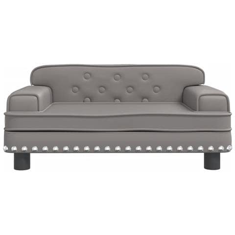 Divano Per Bambini Grigio 70x45x30 Cm In Similpelle - Foto 3