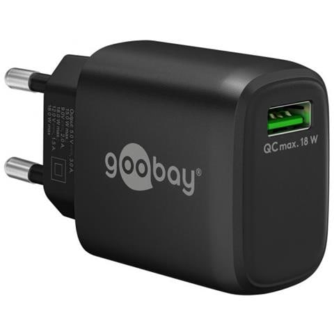 Caricabatterie Rapida IPW-USB-QB18B con Potenza 18W Colore Nero - Foto 1
