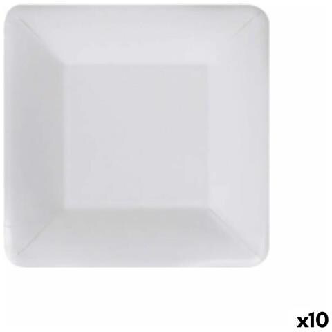 Set Di Piatti Algon Monouso Bianco Cartone Quadrato 18 Cm (10 Unità) - Foto 1