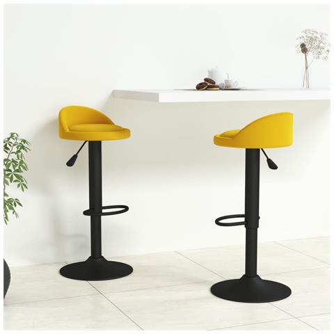 Sgabelli Da Bar 2 Pz Gialli In Velluto - Foto 8