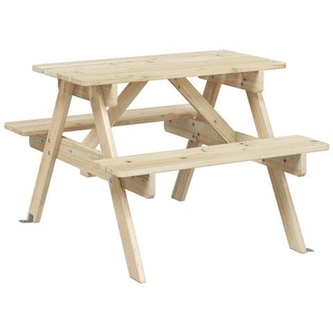 Tavolo Da Picnic Per 4 Bambini Con Foro Ombrellone Legno Abete - Foto 2