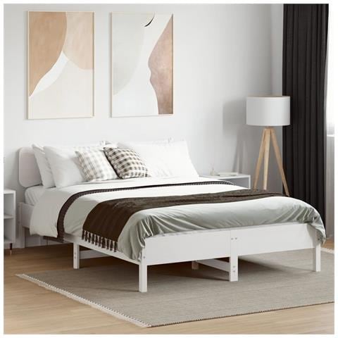 Giroletto Senza Materasso Bianco 120x190 Cm Legno Massello Pino - Foto 3