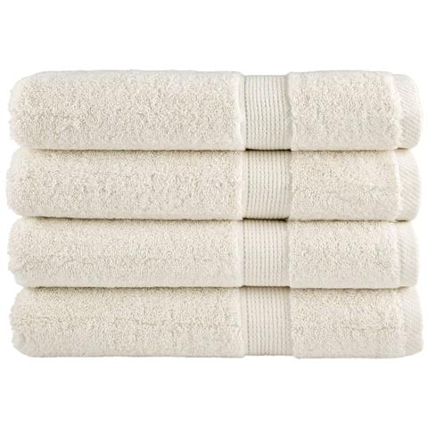 Asciugamani Premium SOLUND 4 pz Crema 100x200 cm 600 g /m² - Foto 1