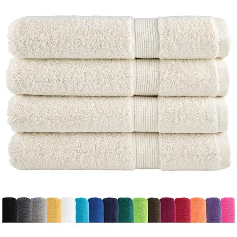 Asciugamani Premium SOLUND 4 pz Crema 100x200 cm 600 g /m² - Foto 2