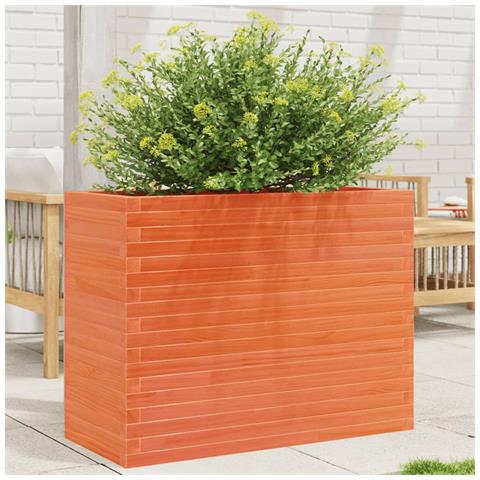 Fioriera Giardino Marrone Cera 90x40x68,5cm Legno Massello Pino - Foto 1