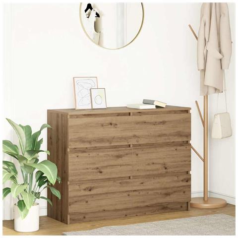 Credenza Rovere Artigianale 100x35x76 cm in Legno Multistrato - Foto 1