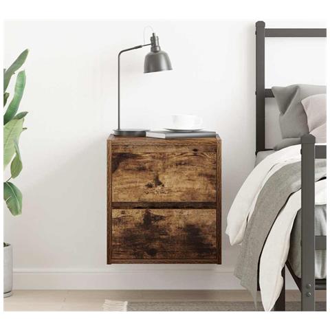 Comodino a Muro Rovere Fumo 38x34x40 cm - Foto 9