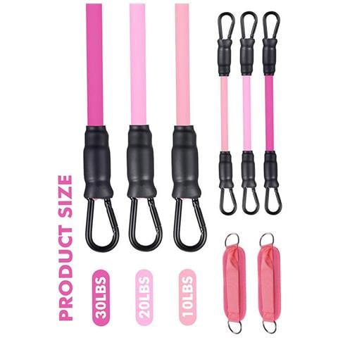 Set Di Fasce Per Caviglia Per Allenamento (rosa Sfumato, 3 Fasce E 2 Cavigliere) - Foto 2