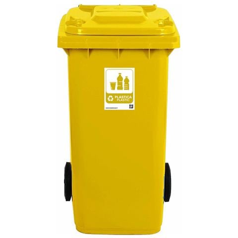 Bidone Per La Raccolta Differenziata Grande 240 Lt Giallo Condominio Hotel Ristoranti Certificato Uni En 840 Per Rifiuti E Riciclo - Foto 1
