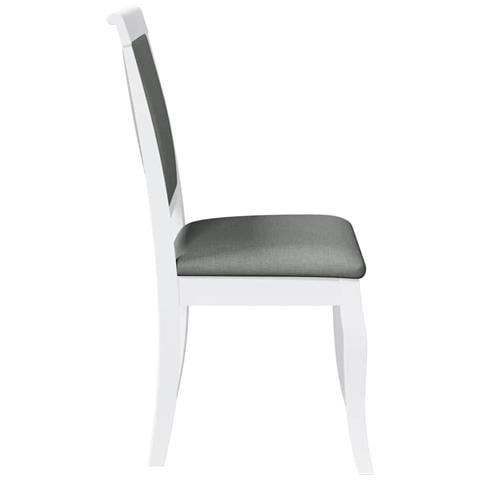 Sedie da Pranzo con Cuscini 2 pz Bianco Legno Massello di Hevea - Foto 2