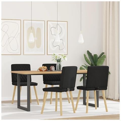 Sedie Da Pranzo 4 Pz Nere In Tessuto - Foto 2