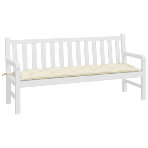 Cuscino Per Panca Giardino Crema 180x50x7 Cm In Tessuto Oxford - Foto 3