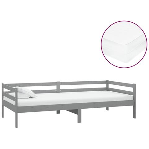 Lusso Casadino -  Divano Letto Con Materasso 90x200 Cm Grigio In Legno Di Pino - Foto 1