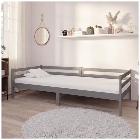 Lusso Casadino -  Divano Letto Con Materasso 90x200 Cm Grigio In Legno Di Pino - Foto 8