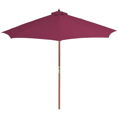 Ombrellone Da Esterni Con Palo In Legno 300 Cm Rosso Bordò - Foto 1