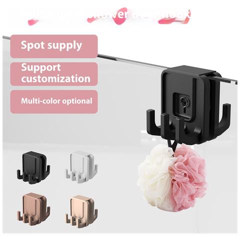 Ganci In Silicone Per Box Doccia, Ganci Da Appendere Sopra La Porta Per Il Bagno Black - Foto 2