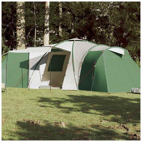 Tenda da Campeggio a Cupola per 12 Persone Verde Impermeabile - Foto 1