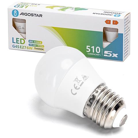 Set 5 Lampadine Led G45 E27 6w | 510lm | Luce Naturale 4000k - Foto 1