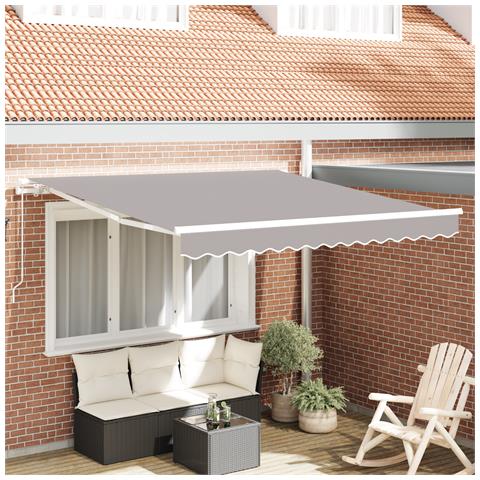 Tenda retrattile manuale  Grigia 300x250 cm, Tessuto di ricambio per tenda  per telaio 3x2.5 m Grigio Chiaro - Foto 2