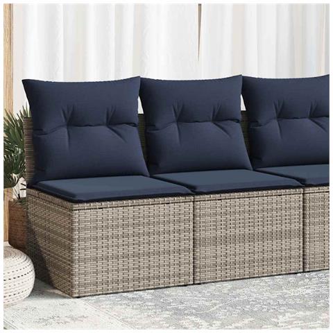 Set Divano Giardino 2 pz con Cuscini Grigio Polyrattan Acacia - Foto 2