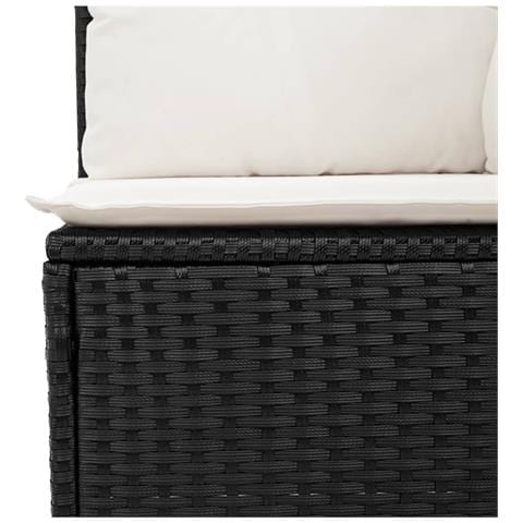 Set Divani da Giardino 4 pz con Cuscini Nero in Polyrattan - Foto 9