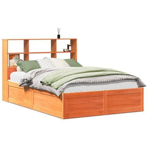 Letto senza Materasso Marrone Cera 120x190 cm in Legno di Pino - Foto 1