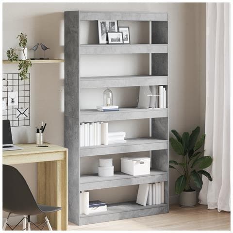 Libreria Grigia Legno ingegnerizzato 100 x 30 x 198 cm Libreria - Foto 2