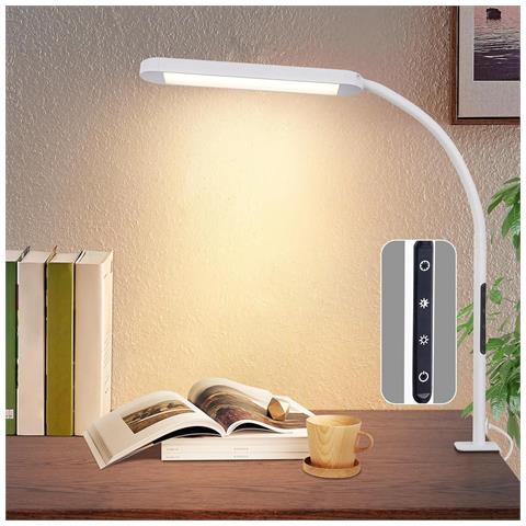 Lampada Da Tavolo A Led Dimmerabile - Lampada A Morsetto Illuminante Da 11 W Per Ufficio E Soggiorno - Foto 2