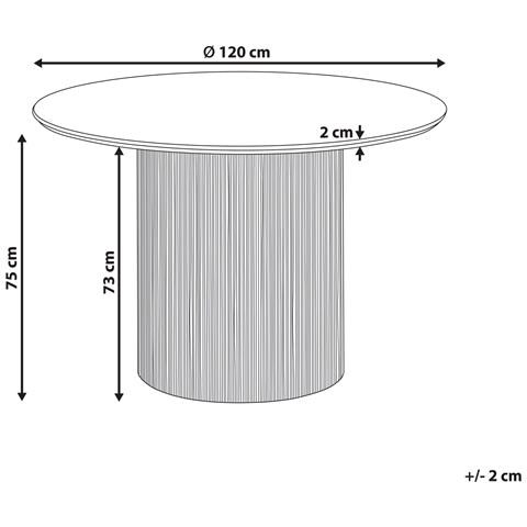 Tavolo Da Pranzo Sheho Marrone Chiaro 120 Cm 120 Cm - Foto 6