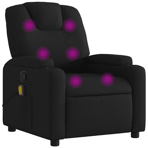 Poltrona reclinabile massaggiante in tessuto nero - Foto 1