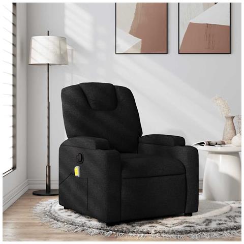 Poltrona reclinabile massaggiante in tessuto nero - Foto 2