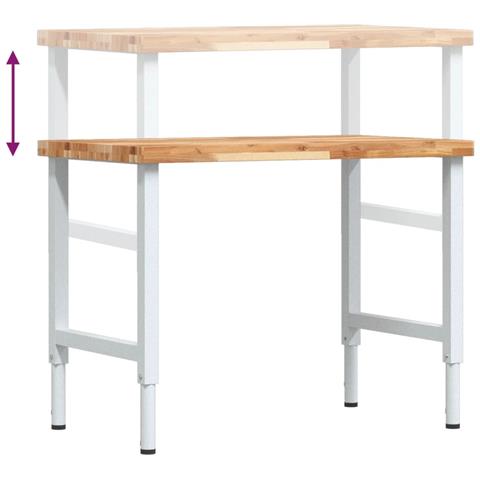 Banco Lavoro 100x60x(73-99,5) cm Legno di Acacia Rettangolare - Foto 9