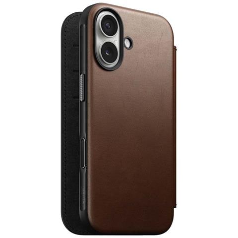 Custodia Folio Per Iphone 17 Magsafe Con Porta-carte E Chiusura Magnetica, Marrone - Foto 1