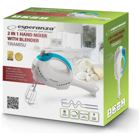 EKM010 sbattitore Sbattitore manuale 300 W Azzurro, Bianco - Foto 2