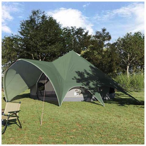 Tenda Teepee con tetto Verde e Grigio 600 x 600 x 347 cm - Foto 2