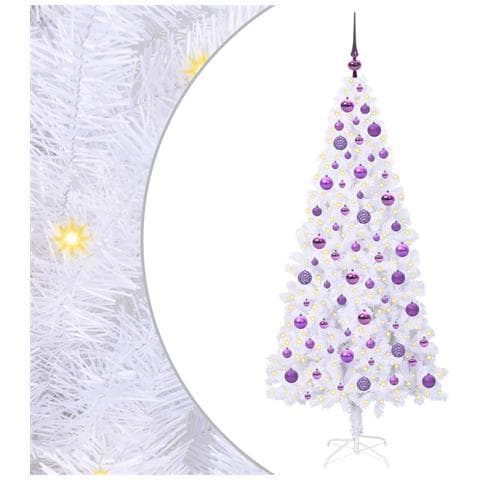 Albero di Natale artificiale Bianco 180 cm PVC e Acciaio - Foto 1