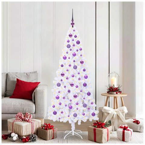 Albero di Natale artificiale Bianco 180 cm PVC e Acciaio - Foto 2