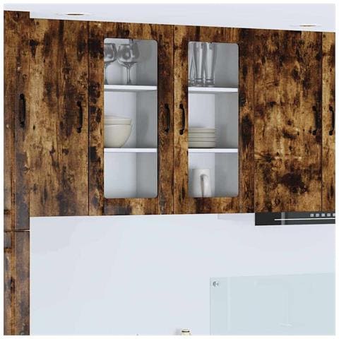 Pensile cucina con porta 2 pcs Rovere fumé 40 x 31 x 80 cm - Foto 2