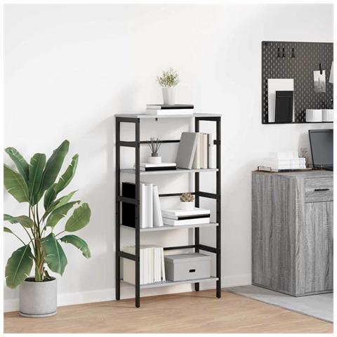 Libreria Grigio Sonoma 60 x 29,5 x 115 cm Legno multistrato - Foto 2