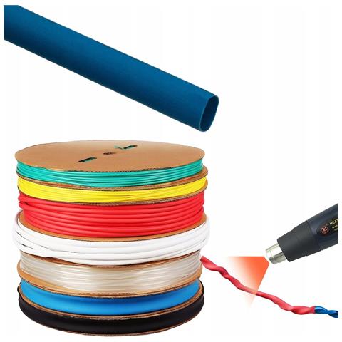 Tubo Termorestringente Blu 16mm 1m - Flessibile E Autoestinguente | Riduzione 2:1, Protezione Uv, Resistente A 1000v | Uso In Elettronica E Motori - Foto 1