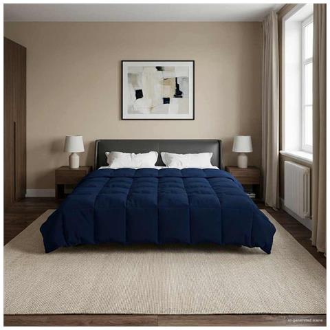 Piumone Completo Annuale Blu Scuro 200 x 200 cm Microfibra - Foto 2